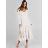 imageANRABESS Womens Wrap Midi Sweater Dresses Long Sleeve V Neck Bodycon High Waist Ribbed Knit Pleated ALine Dress 2024 TrendyWhite