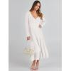 imageANRABESS Womens Wrap Midi Sweater Dresses Long Sleeve V Neck Bodycon High Waist Ribbed Knit Pleated ALine Dress 2024 TrendyWhite