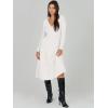 imageANRABESS Womens Wrap Midi Sweater Dresses Long Sleeve V Neck Bodycon High Waist Ribbed Knit Pleated ALine Dress 2024 TrendyWhite
