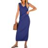imageANRABESS Womens 2 Piece Outfits Summer Sweater Skirt Sets Casual Sleeveless V Neck Ribbed Vest Knit Tops Midi DressNavy Blue