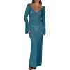 imageANRABESS Womens Swimsuit Swim Crochet Cover Up 2025 Summer Knit Bathing Suit Sexy Swimwears Vacation Bodycon Beach DressCyan