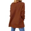 imageANRABESS Women 2024 Casual Oversized Long Batwing Sleeve Crewneck Spilt High Low Knit Tunic Pullover Sweater Trendy OutfitsAuburn