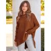 imageANRABESS Women 2024 Casual Oversized Long Batwing Sleeve Crewneck Spilt High Low Knit Tunic Pullover Sweater Trendy OutfitsAuburn