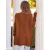 imageANRABESS Women 2024 Casual Oversized Long Batwing Sleeve Crewneck Spilt High Low Knit Tunic Pullover Sweater Trendy OutfitsAuburn