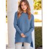 imageANRABESS Women 2024 Casual Oversized Long Batwing Sleeve Crewneck Spilt High Low Knit Tunic Pullover Sweater Trendy OutfitsBlue