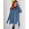imageANRABESS Women 2024 Casual Oversized Long Batwing Sleeve Crewneck Spilt High Low Knit Tunic Pullover Sweater Trendy OutfitsBlue