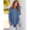 imageANRABESS Women 2024 Casual Oversized Long Batwing Sleeve Crewneck Spilt High Low Knit Tunic Pullover Sweater Trendy OutfitsBlue