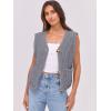 imageANRABESS Women Chunky Knit Sweater Vest Button Down Casual Sleeveless Cardigan with Pockets Spring Trendy Outfits 2025Gray