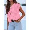 imageANRABESS Women Chunky Knit Sweater Vest Button Down Casual Sleeveless Cardigan with Pockets Spring Trendy Outfits 2025Pink