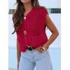imageANRABESS Women Chunky Knit Sweater Vest Button Down Casual Sleeveless Cardigan with Pockets Spring Trendy Outfits 2025Red