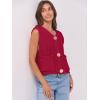 imageANRABESS Women Chunky Knit Sweater Vest Button Down Casual Sleeveless Cardigan with Pockets Spring Trendy Outfits 2025Red