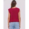 imageANRABESS Women Chunky Knit Sweater Vest Button Down Casual Sleeveless Cardigan with Pockets Spring Trendy Outfits 2025Red