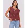imageANRABESS Women Chunky Knit Sweater Vest Button Down Casual Sleeveless Cardigan with Pockets Spring Trendy Outfits 2025Rust