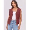 imageANRABESS Women Chunky Knit Sweater Vest Button Down Casual Sleeveless Cardigan with Pockets Spring Trendy Outfits 2025Rust