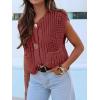 imageANRABESS Women Chunky Knit Sweater Vest Button Down Casual Sleeveless Cardigan with Pockets Spring Trendy Outfits 2025Rust