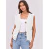 imageANRABESS Women Chunky Knit Sweater Vest Button Down Casual Sleeveless Cardigan with Pockets Spring Trendy Outfits 2025White