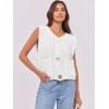 imageANRABESS Women Chunky Knit Sweater Vest Button Down Casual Sleeveless Cardigan with Pockets Spring Trendy Outfits 2025White