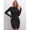 imageANRABESS Women Long Sleeve Casual Buttons Knit Bodycon Short Sweater Dress 2025 FallBlack