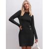 imageANRABESS Women Long Sleeve Casual Buttons Knit Bodycon Short Sweater Dress 2025 FallBlack