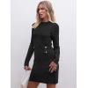 imageANRABESS Women Long Sleeve Casual Buttons Knit Bodycon Short Sweater Dress 2025 FallBlack