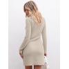 imageANRABESS Women Long Sleeve Casual Buttons Knit Bodycon Short Sweater Dress 2025 FallKhaki