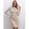 imageANRABESS Women Long Sleeve Casual Buttons Knit Bodycon Short Sweater Dress 2025 FallKhaki