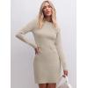 imageANRABESS Women Long Sleeve Casual Buttons Knit Bodycon Short Sweater Dress 2025 FallKhaki