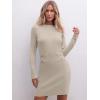 imageANRABESS Women Long Sleeve Casual Buttons Knit Bodycon Short Sweater Dress 2025 FallKhaki