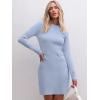 imageANRABESS Women Long Sleeve Casual Buttons Knit Bodycon Short Sweater Dress 2025 FallLight Blue