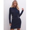imageANRABESS Women Long Sleeve Casual Buttons Knit Bodycon Short Sweater Dress 2025 FallNavy Blue