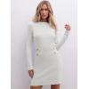imageANRABESS Women Long Sleeve Casual Buttons Knit Bodycon Short Sweater Dress 2025 FallWhite