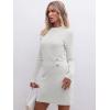 imageANRABESS Women Long Sleeve Casual Buttons Knit Bodycon Short Sweater Dress 2025 FallWhite