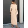 imageANRABESS Womens 2 Piece Outfits Sweater Skirt Sets Casual Long Sleeve V Neck Ribbed Knit Tops Midi Dress 2024 Fall FashionBeige