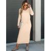 imageANRABESS Womens 2 Piece Outfits Sweater Skirt Sets Casual Long Sleeve V Neck Ribbed Knit Tops Midi Dress 2024 Fall FashionBeige