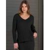 imageANRABESS Womens 2 Piece Outfits Sweater Skirt Sets Casual Long Sleeve V Neck Ribbed Knit Tops Midi Dress 2024 Fall FashionBlack