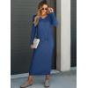 imageANRABESS Womens 2 Piece Outfits Sweater Skirt Sets Casual Long Sleeve V Neck Ribbed Knit Tops Midi Dress 2024 Fall FashionBlue