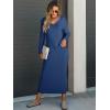 imageANRABESS Womens 2 Piece Outfits Sweater Skirt Sets Casual Long Sleeve V Neck Ribbed Knit Tops Midi Dress 2024 Fall FashionBlue
