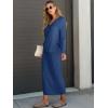 imageANRABESS Womens 2 Piece Outfits Sweater Skirt Sets Casual Long Sleeve V Neck Ribbed Knit Tops Midi Dress 2024 Fall FashionBlue