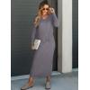 imageANRABESS Womens 2 Piece Outfits Sweater Skirt Sets Casual Long Sleeve V Neck Ribbed Knit Tops Midi Dress 2024 Fall FashionGray Purple
