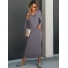 imageANRABESS Womens 2 Piece Outfits Sweater Skirt Sets Casual Long Sleeve V Neck Ribbed Knit Tops Midi Dress 2024 Fall FashionGray Purple