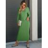 imageANRABESS Womens 2 Piece Outfits Sweater Skirt Sets Casual Long Sleeve V Neck Ribbed Knit Tops Midi Dress 2024 Fall FashionGreen
