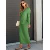 imageANRABESS Womens 2 Piece Outfits Sweater Skirt Sets Casual Long Sleeve V Neck Ribbed Knit Tops Midi Dress 2024 Fall FashionGreen
