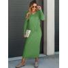 imageANRABESS Womens 2 Piece Outfits Sweater Skirt Sets Casual Long Sleeve V Neck Ribbed Knit Tops Midi Dress 2024 Fall FashionGreen