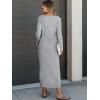 imageANRABESS Womens 2 Piece Outfits Sweater Skirt Sets Casual Long Sleeve V Neck Ribbed Knit Tops Midi Dress 2024 Fall FashionGrey