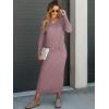 imageANRABESS Womens 2 Piece Outfits Sweater Skirt Sets Casual Long Sleeve V Neck Ribbed Knit Tops Midi Dress 2024 Fall FashionLight Purple