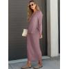 imageANRABESS Womens 2 Piece Outfits Sweater Skirt Sets Casual Long Sleeve V Neck Ribbed Knit Tops Midi Dress 2024 Fall FashionLight Purple