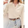 imageANRABESS Womens Cable Knit Sweaters Long Sleeve V Neck Sweater Tops Casual Pullover Polo Shirts 2024 Fall Fashion OutfitsBeige