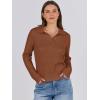 imageANRABESS Womens Cable Knit Sweaters Long Sleeve V Neck Sweater Tops Casual Pullover Polo Shirts 2024 Fall Fashion OutfitsBrown