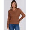 imageANRABESS Womens Cable Knit Sweaters Long Sleeve V Neck Sweater Tops Casual Pullover Polo Shirts 2024 Fall Fashion OutfitsBrown