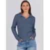 imageANRABESS Womens Cable Knit Sweaters Long Sleeve V Neck Sweater Tops Casual Pullover Polo Shirts 2024 Fall Fashion OutfitsDeep Blue